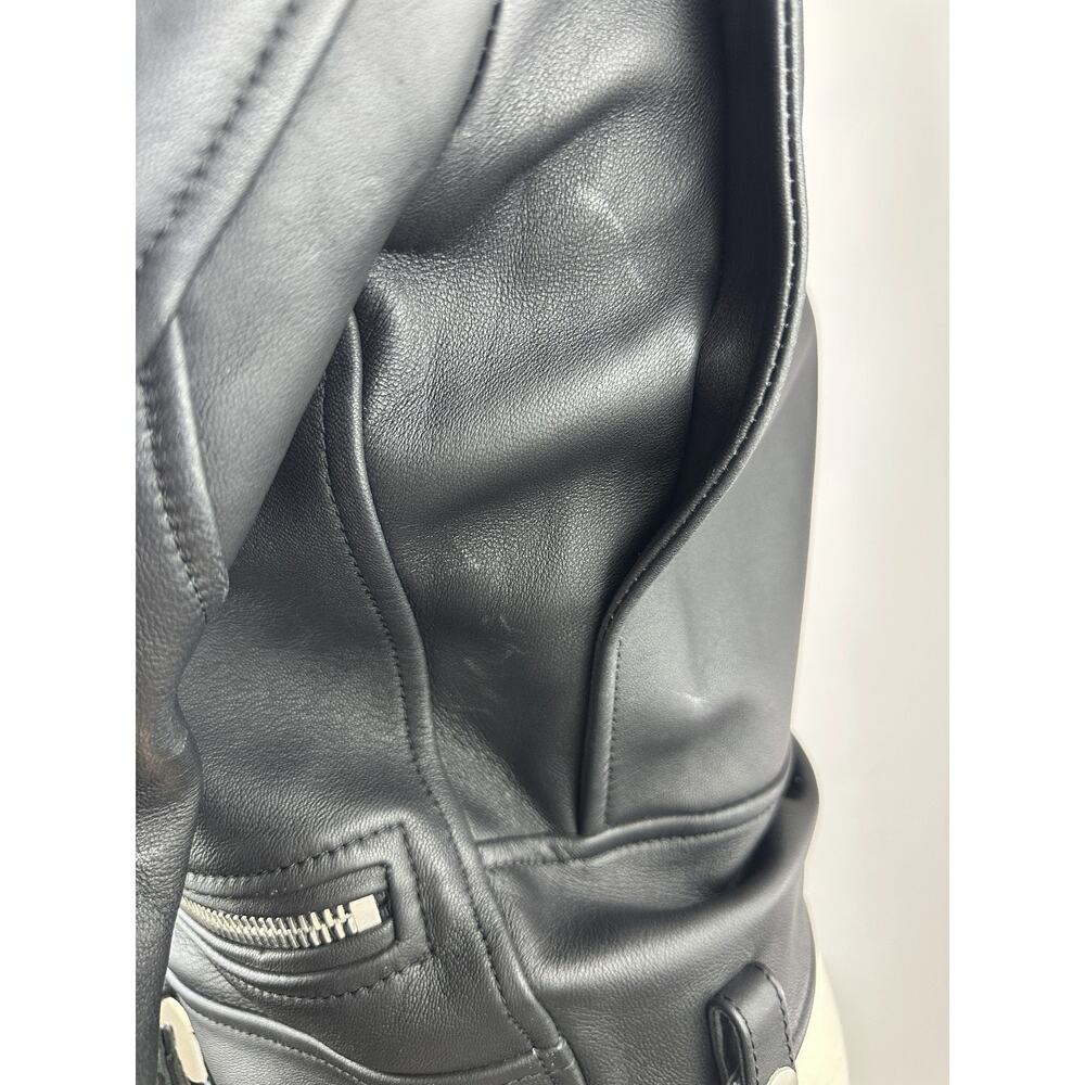 *Damaged Acne Studios Leather Biker Moto Mock Jacket Black Women’s Size 36 *Flaw - Picture 14 of 16